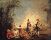 WATTEAU, Antoine An Embarrassing Proposal oil on canvas